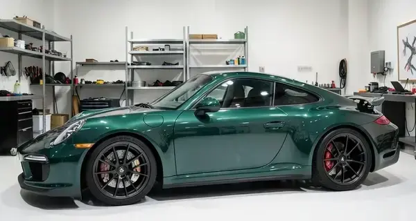 エメラルドグリーンのポルシェ911